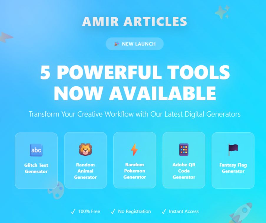 Amir Articles Launches Five Innovative Digital Generators Tools to Empower Creators and Developers Worldwide